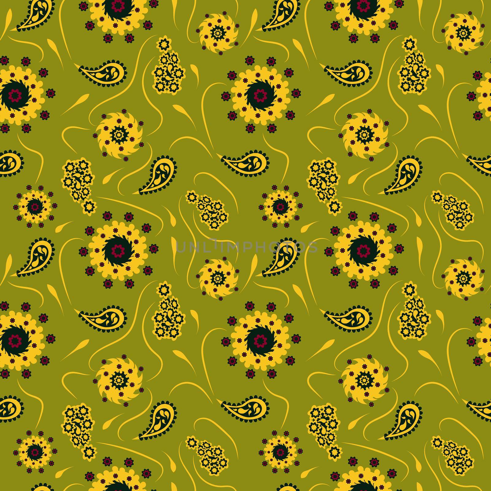 Paisley pattern. Doodle vector background. Henna paisley mehndi doodles design tribal design element