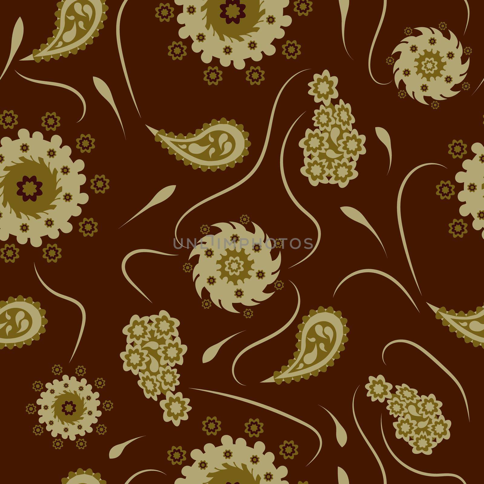 Floral pattern paisley style Paisley print. Doodle background by eskimos