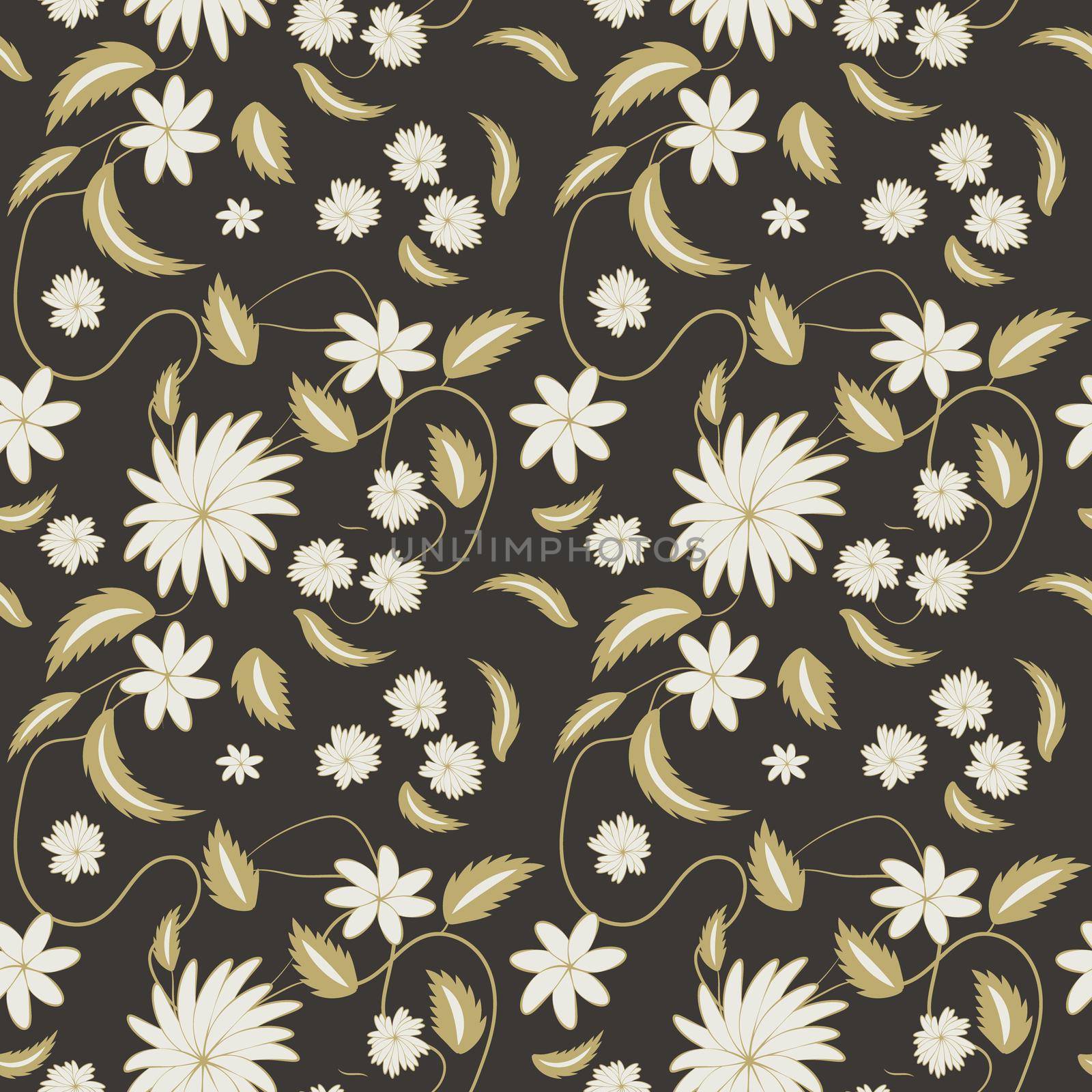 Floral pattern with flowers and leaves  Fantasy flowers Abstract Floral geometric fantasy