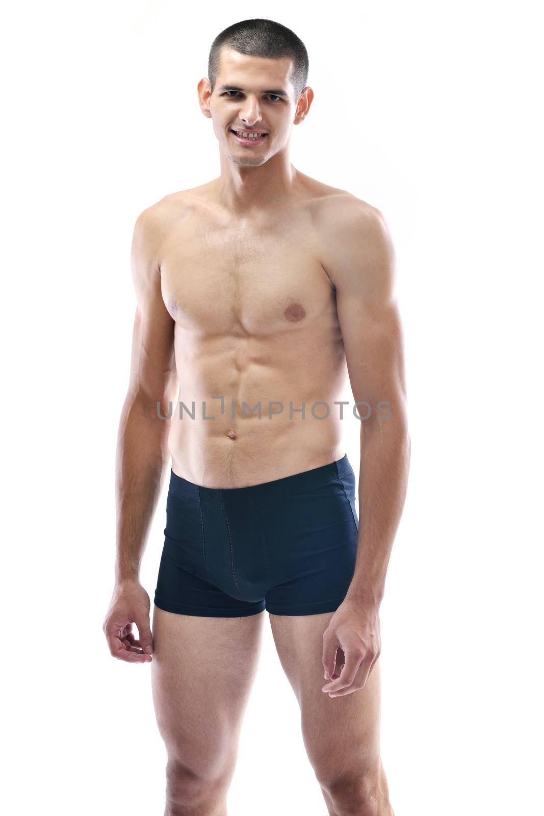 healthy fit young man islated on white background by dotshock