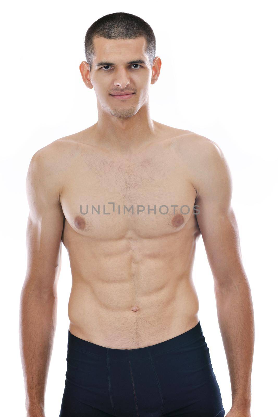 healthy fit young man islated on white background by dotshock