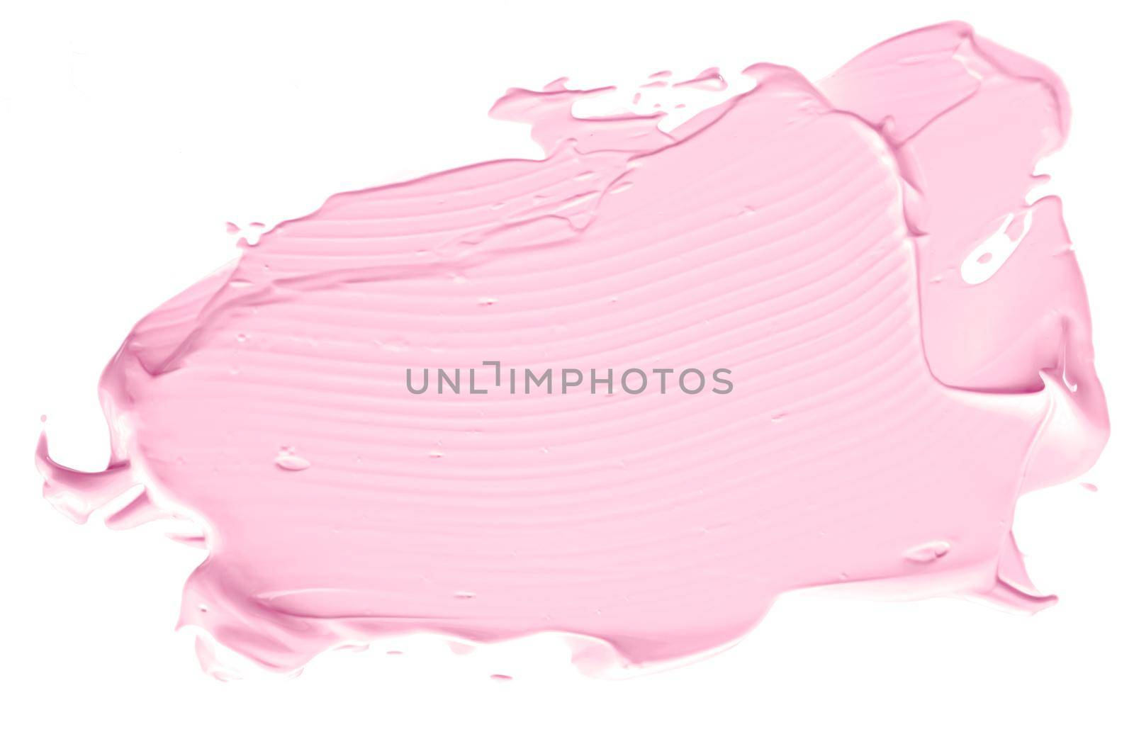 Blush pink beauty cosmetic texture isolated on white background, smudged makeup emulsion cream smear or foundation smudge, cosmetics product and paint strokes.