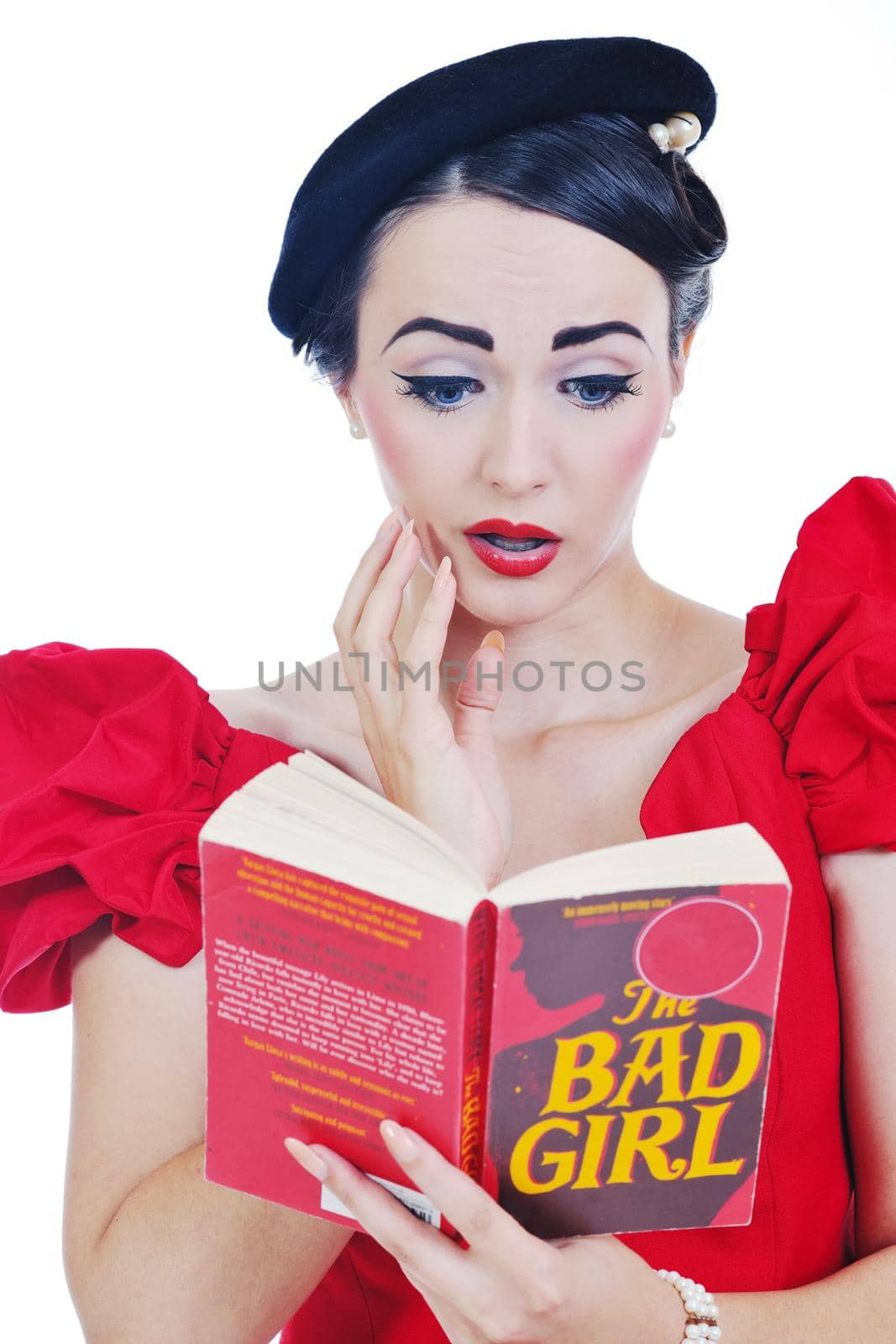 beautiful young woman read book by dotshock