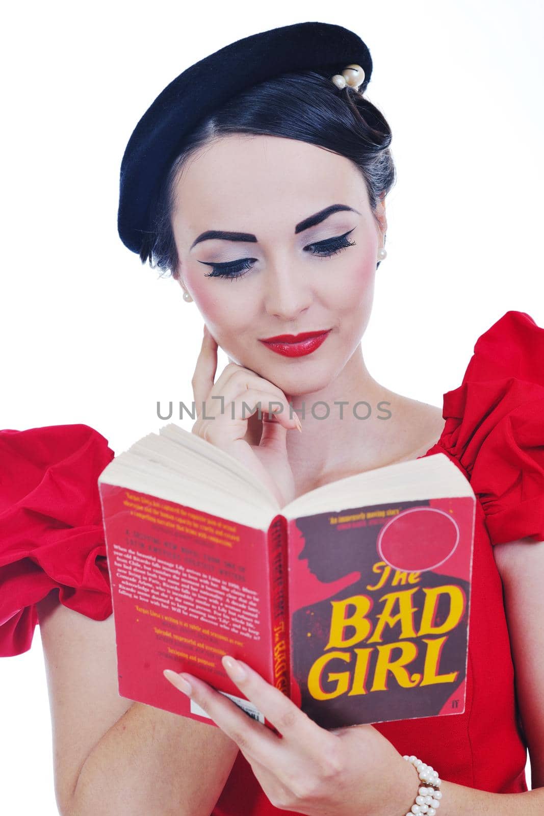 beautiful young woman read book by dotshock