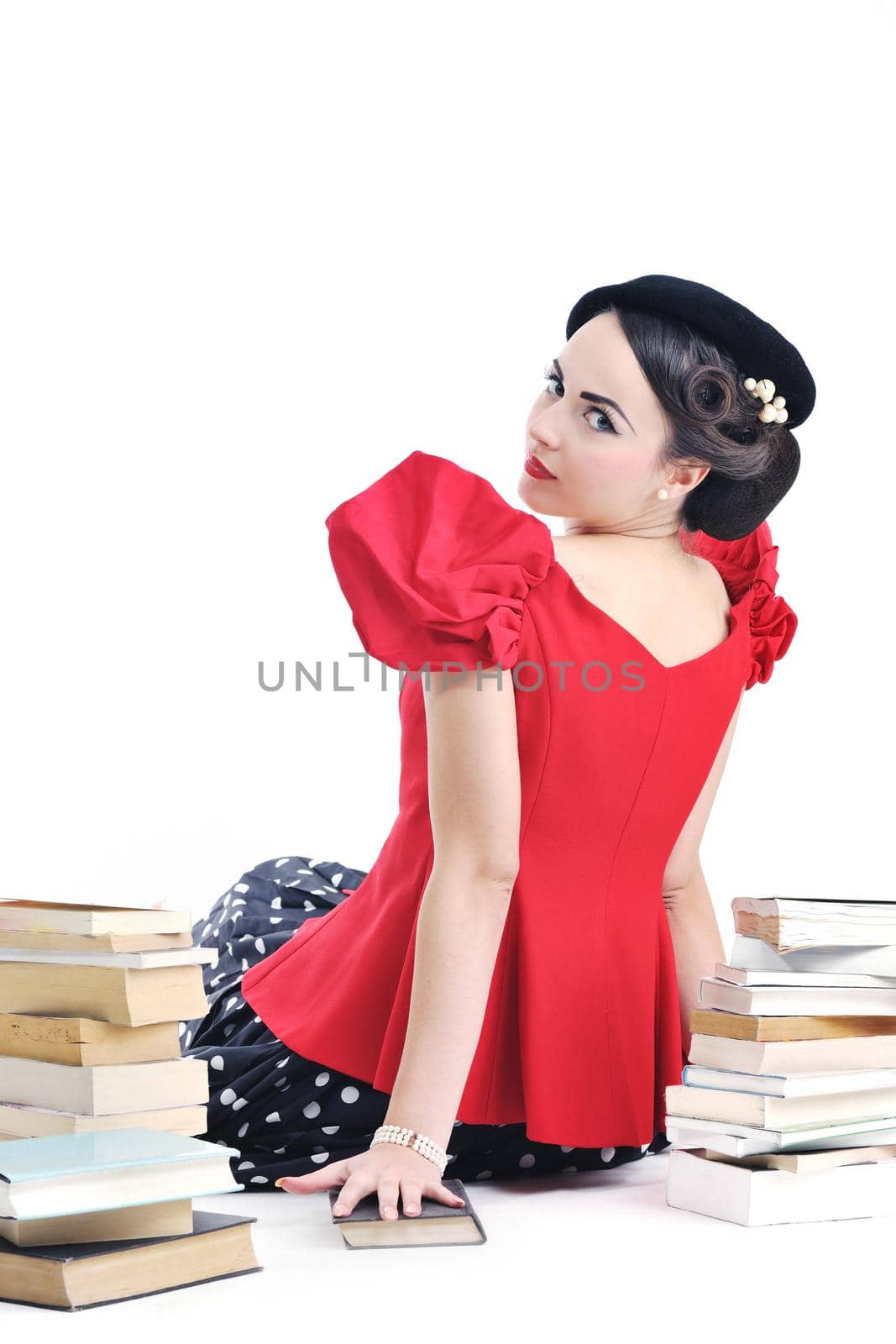 beautiful young woman read book by dotshock