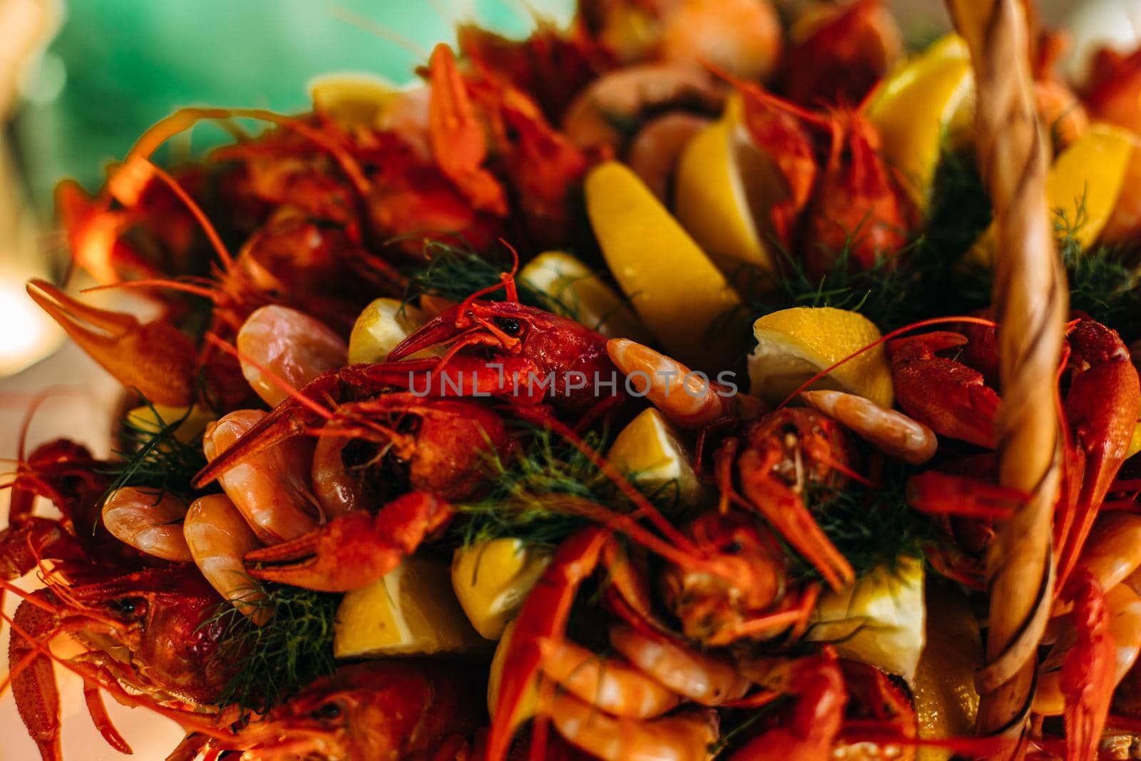 Cooked red crawfish in close-up. by StudioLucky