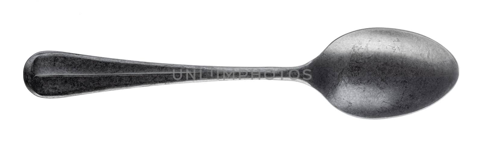 Plastic black spoon isolated on a white background by Fabrikasimf