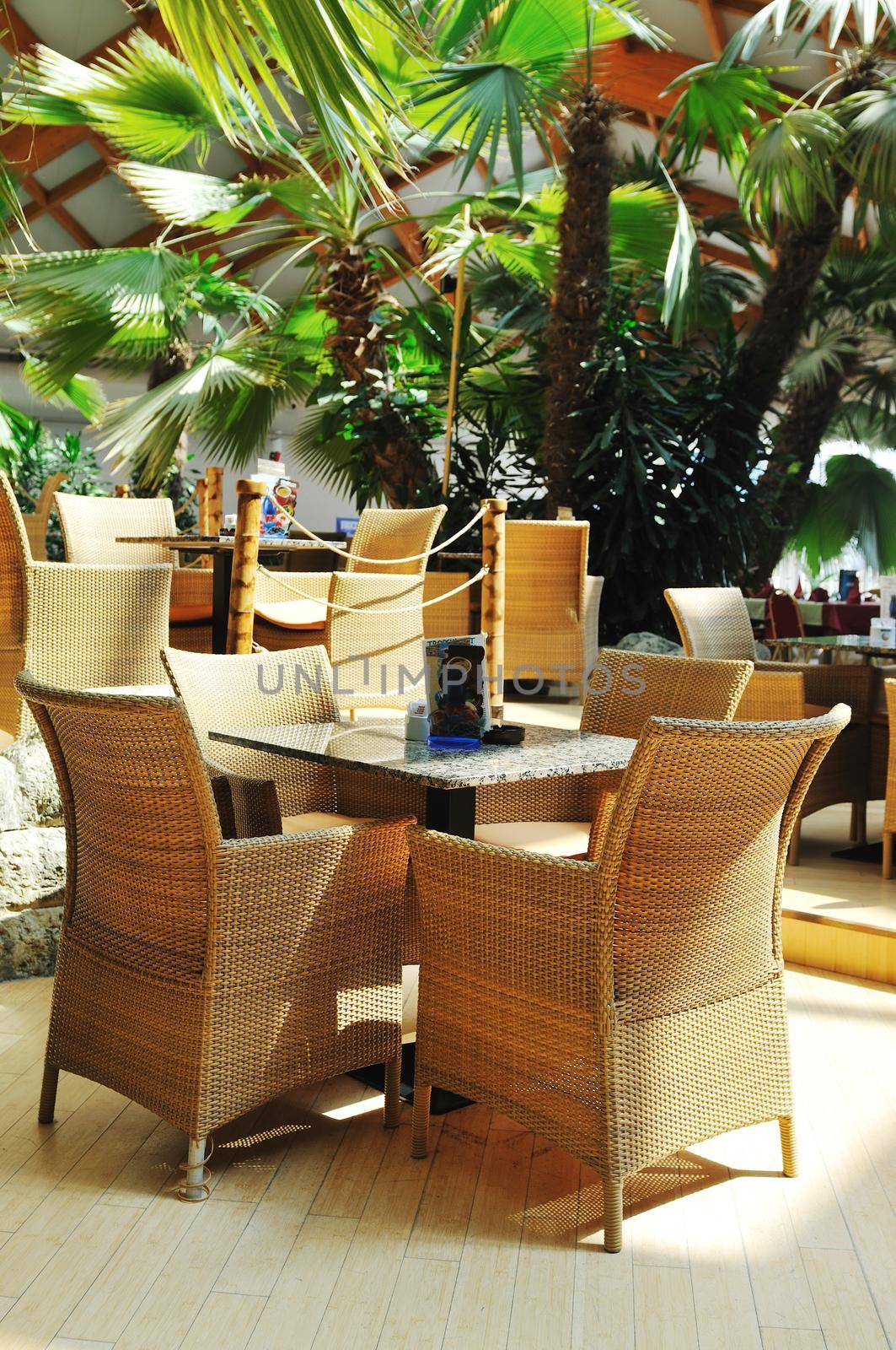 tropical restaurant indoor by dotshock