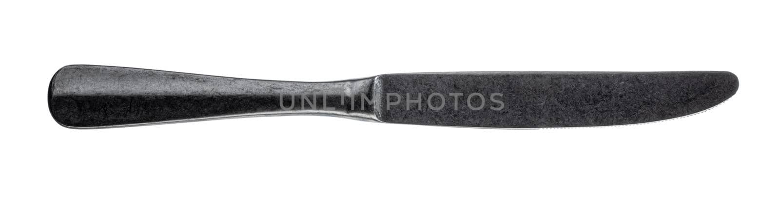 Silver knife isolated on white background close up by Fabrikasimf