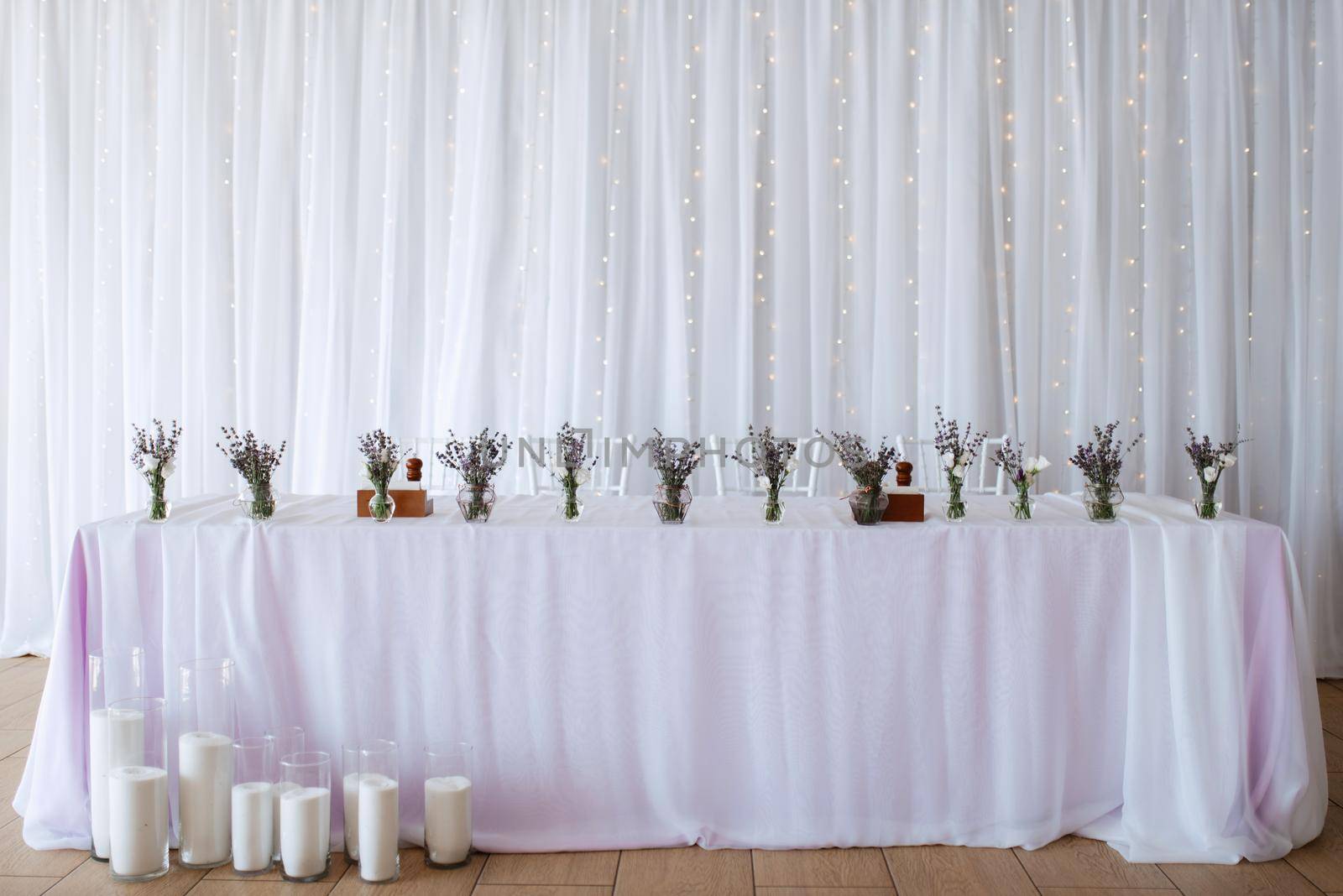 presidium of the newlyweds in the banquet hall of the restaurant by Andreua