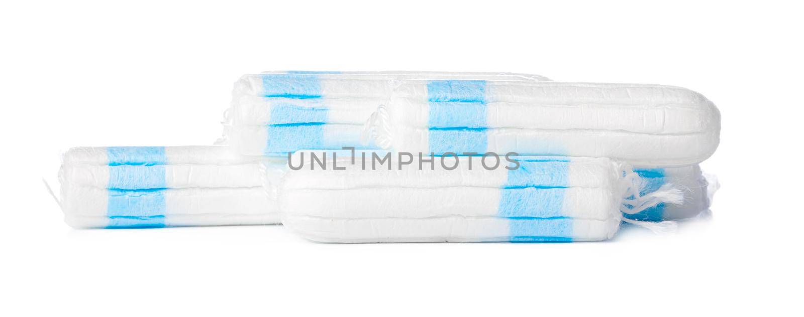 Women hygienic tampons isolated on white background by Fabrikasimf