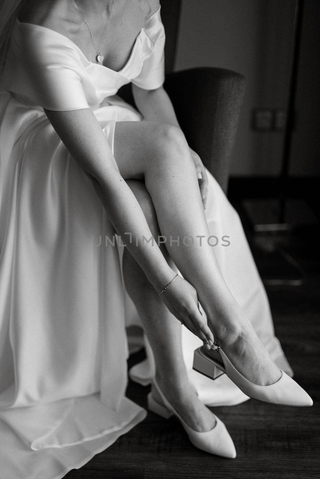 wedding shoes of the bride, beautiful fashion