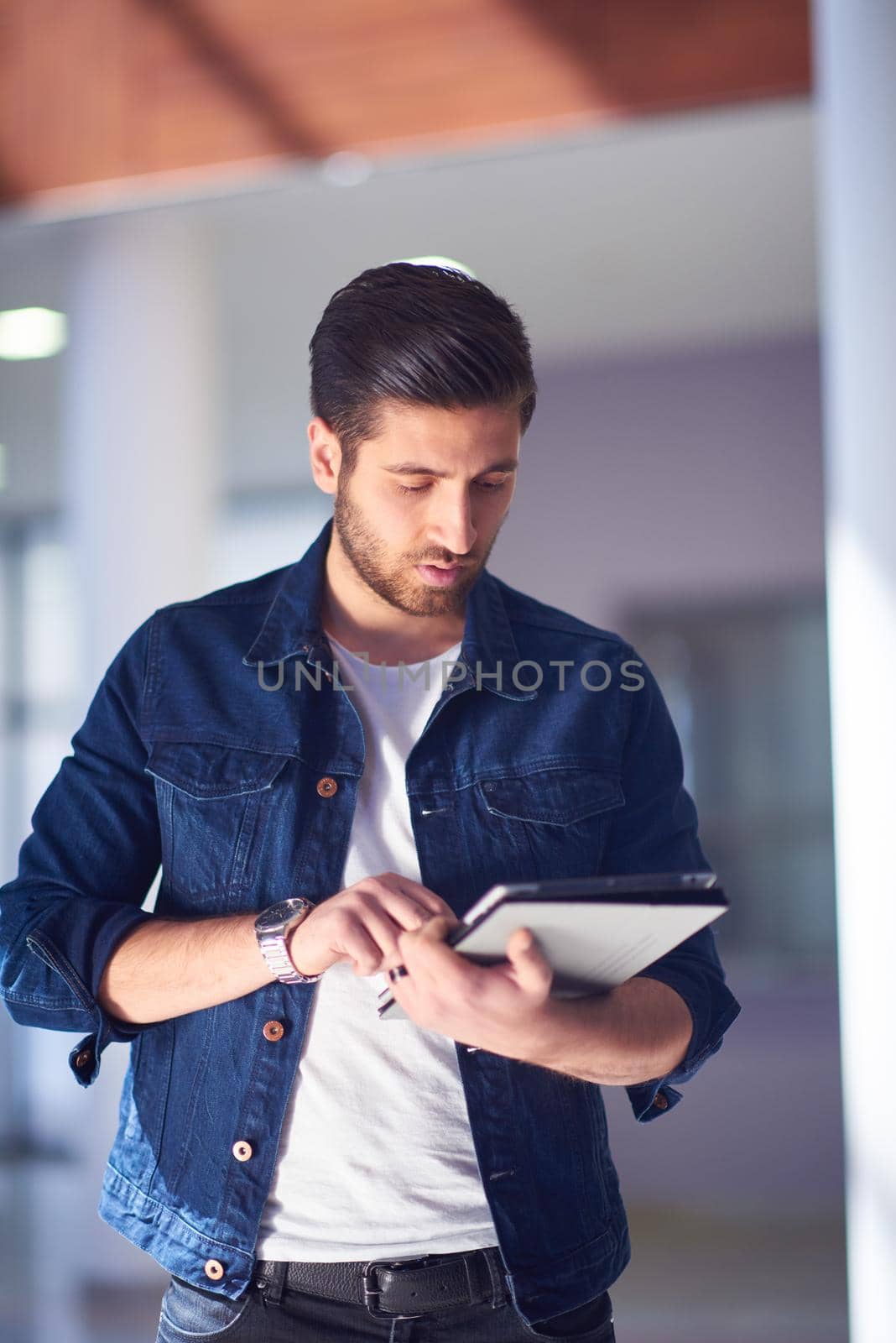 student using tablet computer by dotshock
