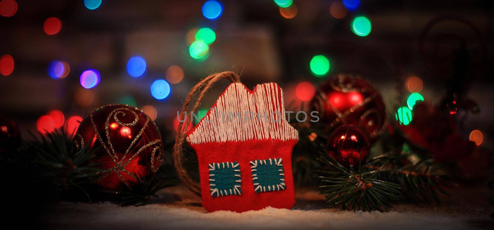balls,Christmas decorations, Christmas festive background.photo with copy space