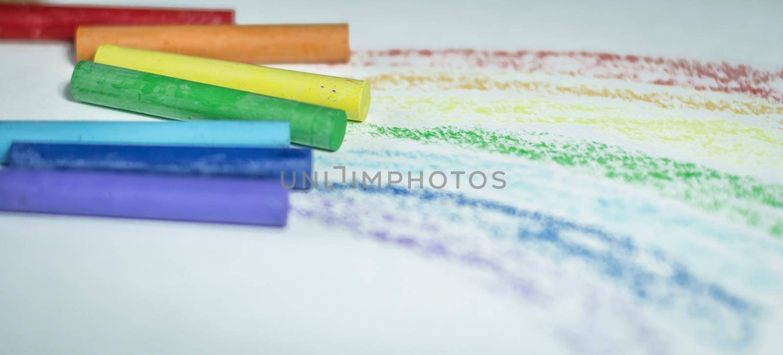 children crayons to draw.isolated on a white background by SmartPhotoLab