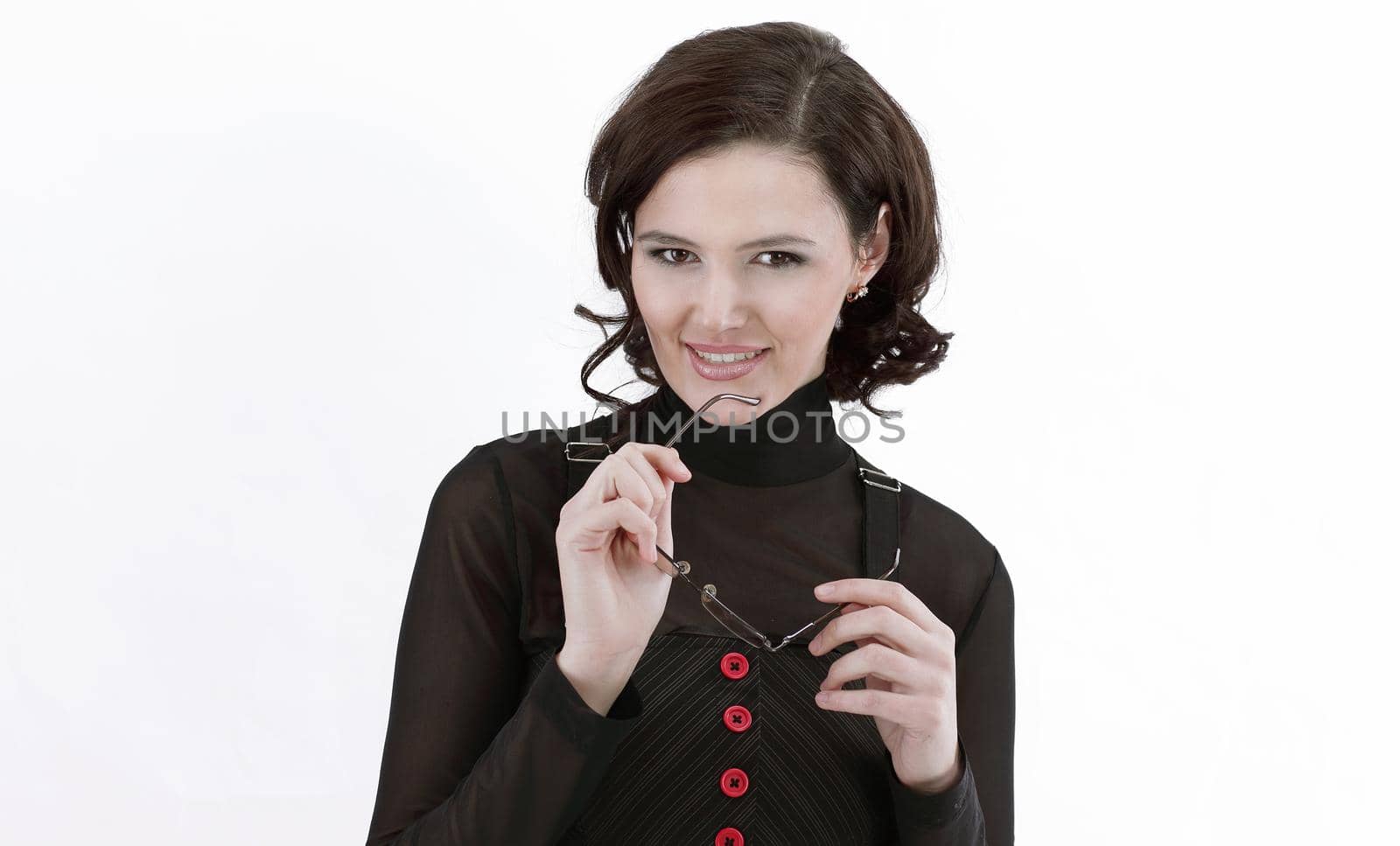 portrait of a modern young woman.isolated on a white background.
