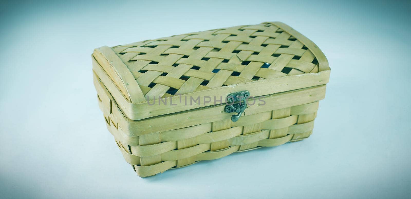 wicker box.isolated on a white background.photo with copy space.