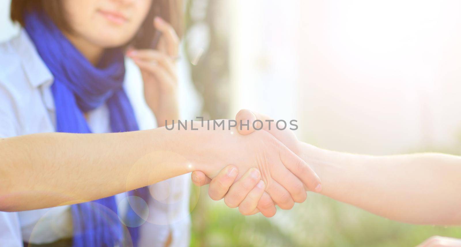 close up.background image handshake of business partners .business background