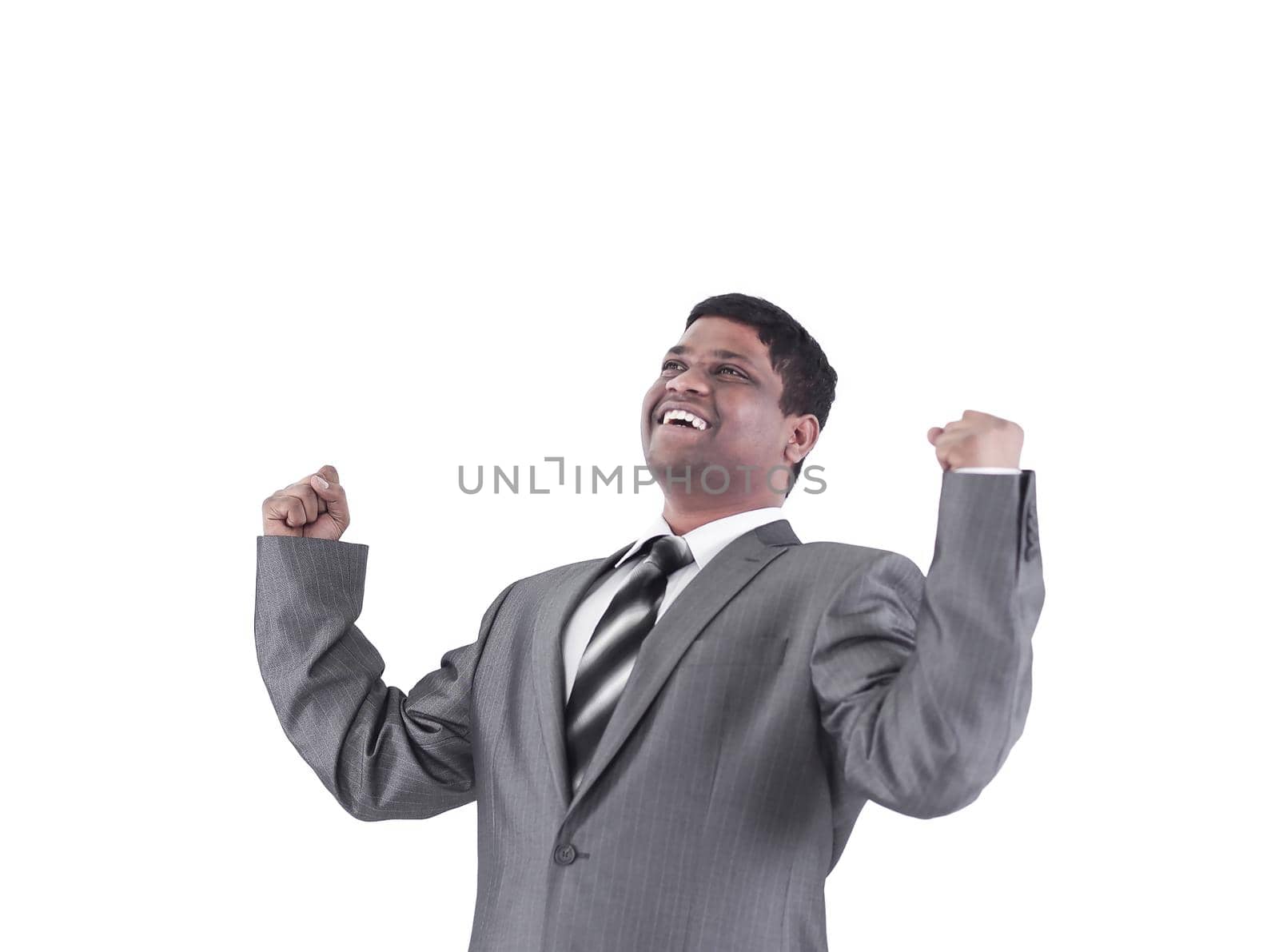 very happy businessman .isolated on a white background. by SmartPhotoLab