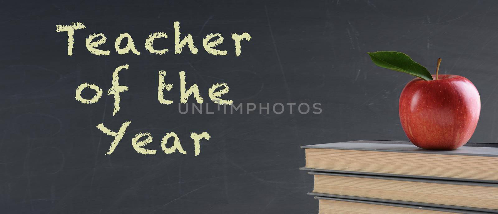 School Concept: Teacher of the Year on Chalkboard by sCukrov