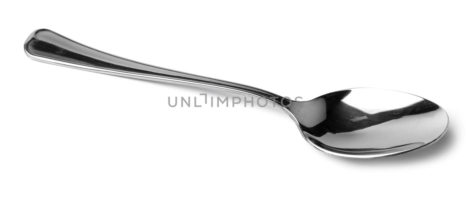 Silver spoon isolated on white background close up by Fabrikasimf