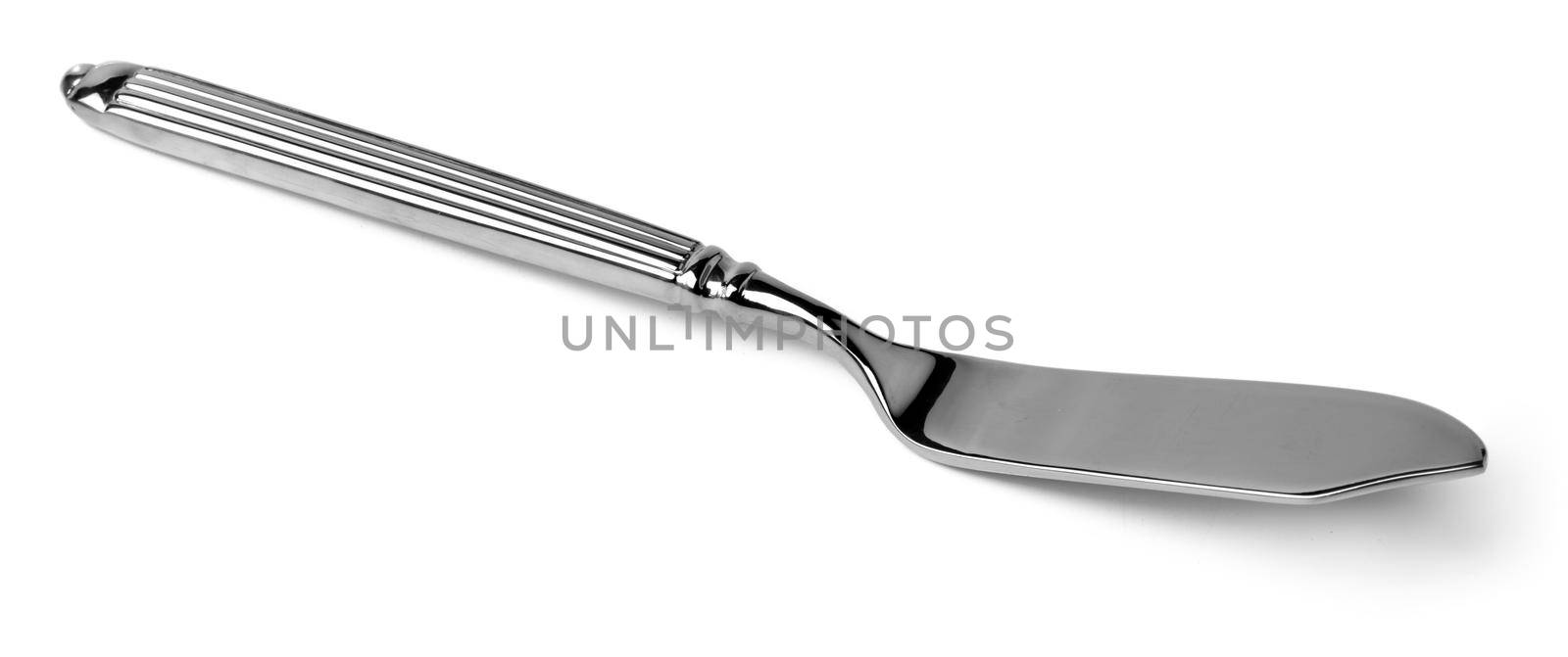 Dining knife for fish isolated on white background close up
