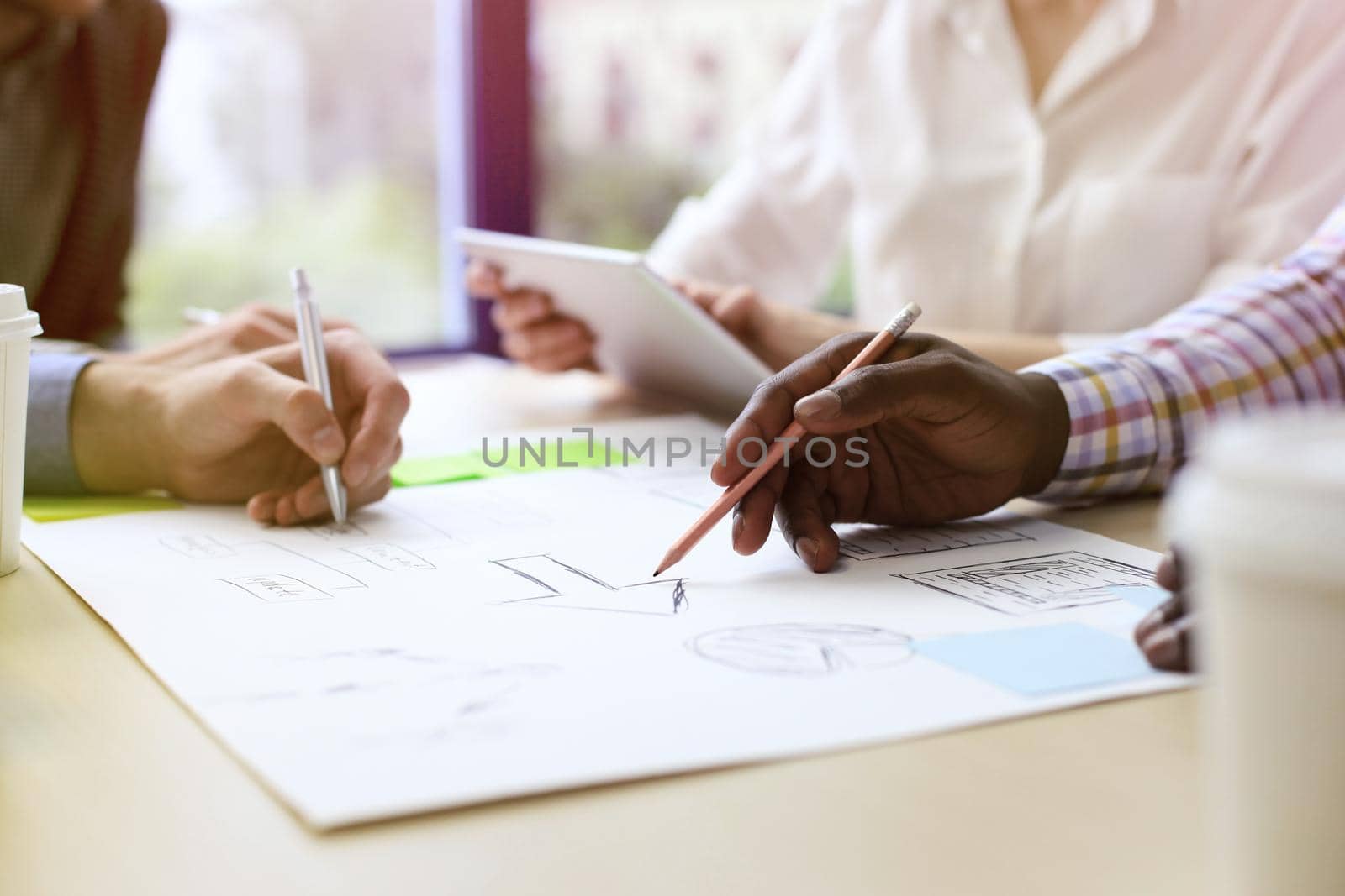 Business adviser analyzing financial figures denoting the progress in the work of the company