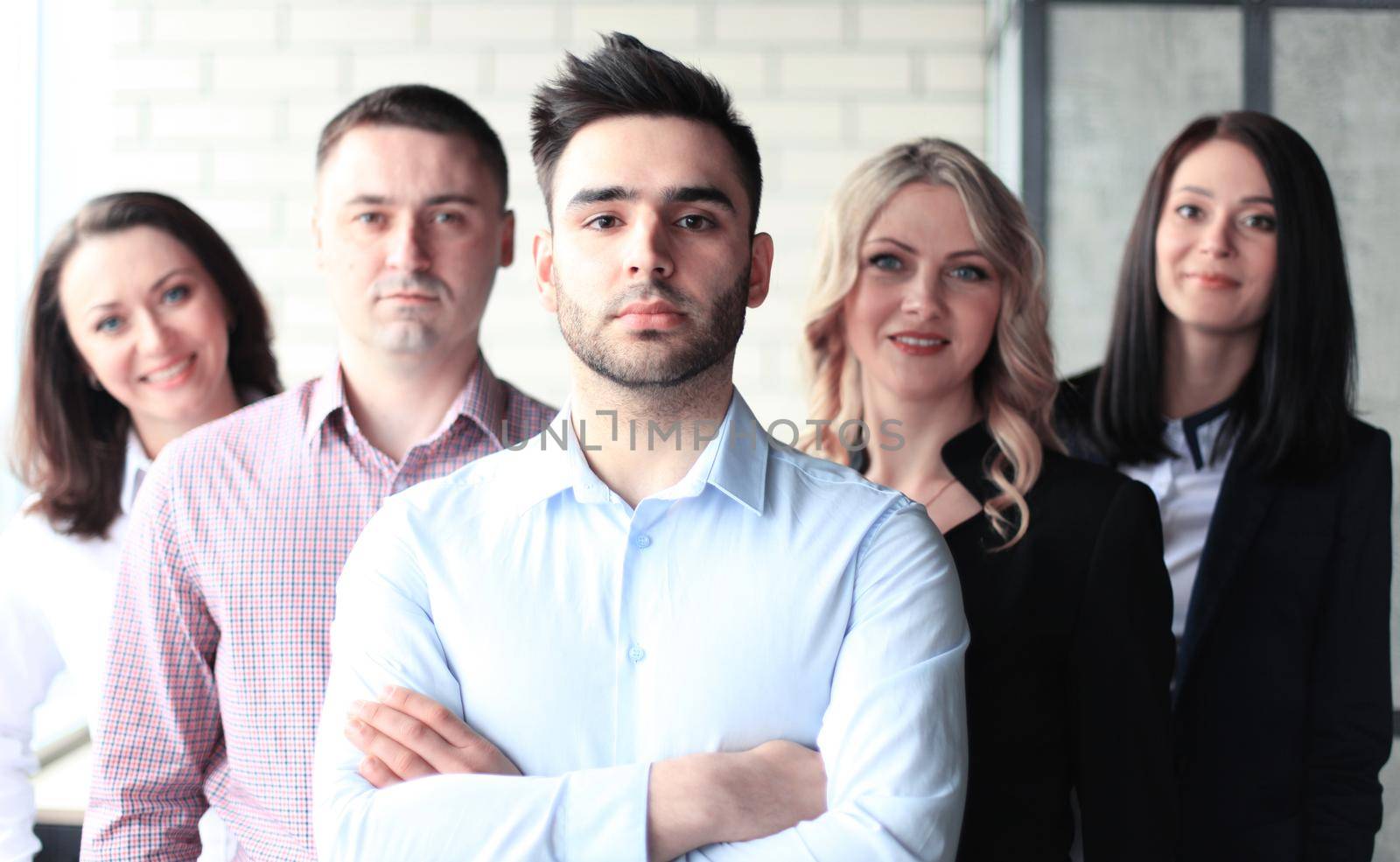 Young businesspeople working together in the office.