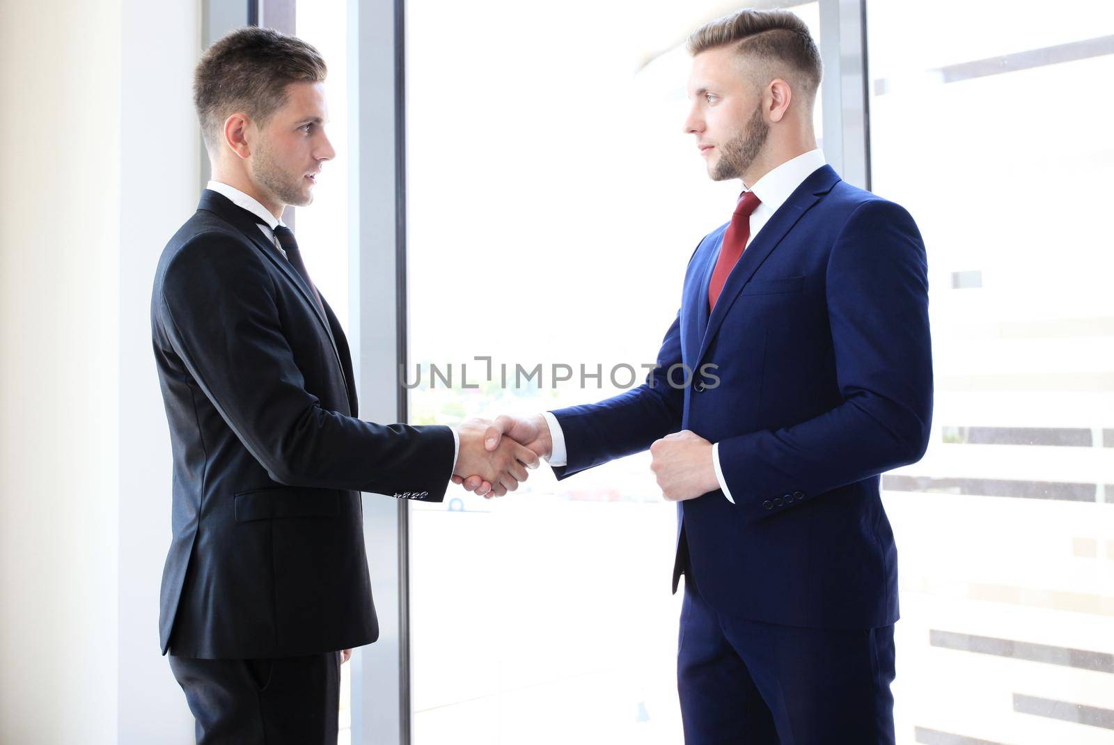 Business handshake. Business man giving a handshake to close the deal by tsyhun