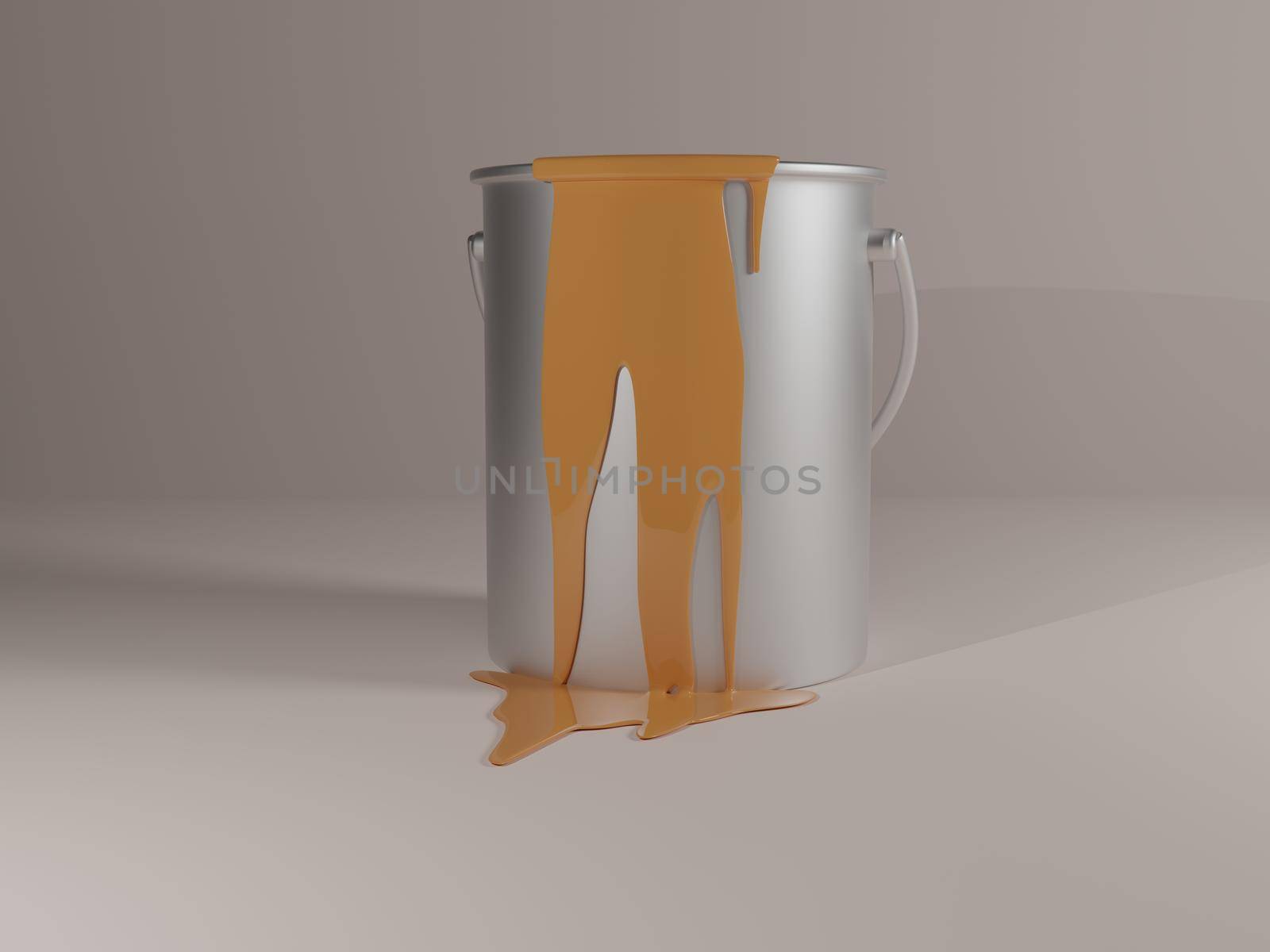 Paint bucket with brown color out