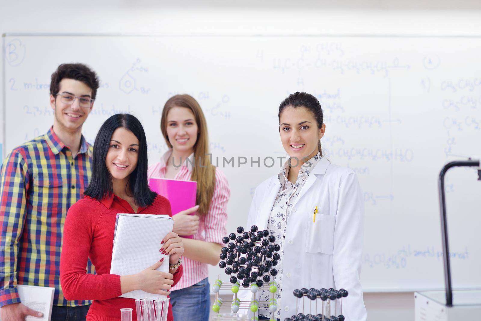 happy teens group in school by dotshock