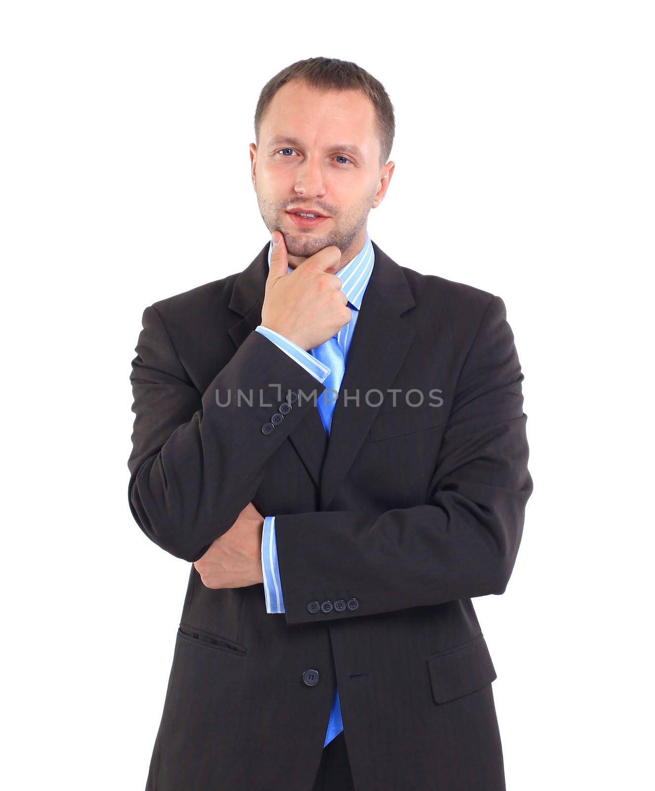 Portrait of a young businessman isolated on white background