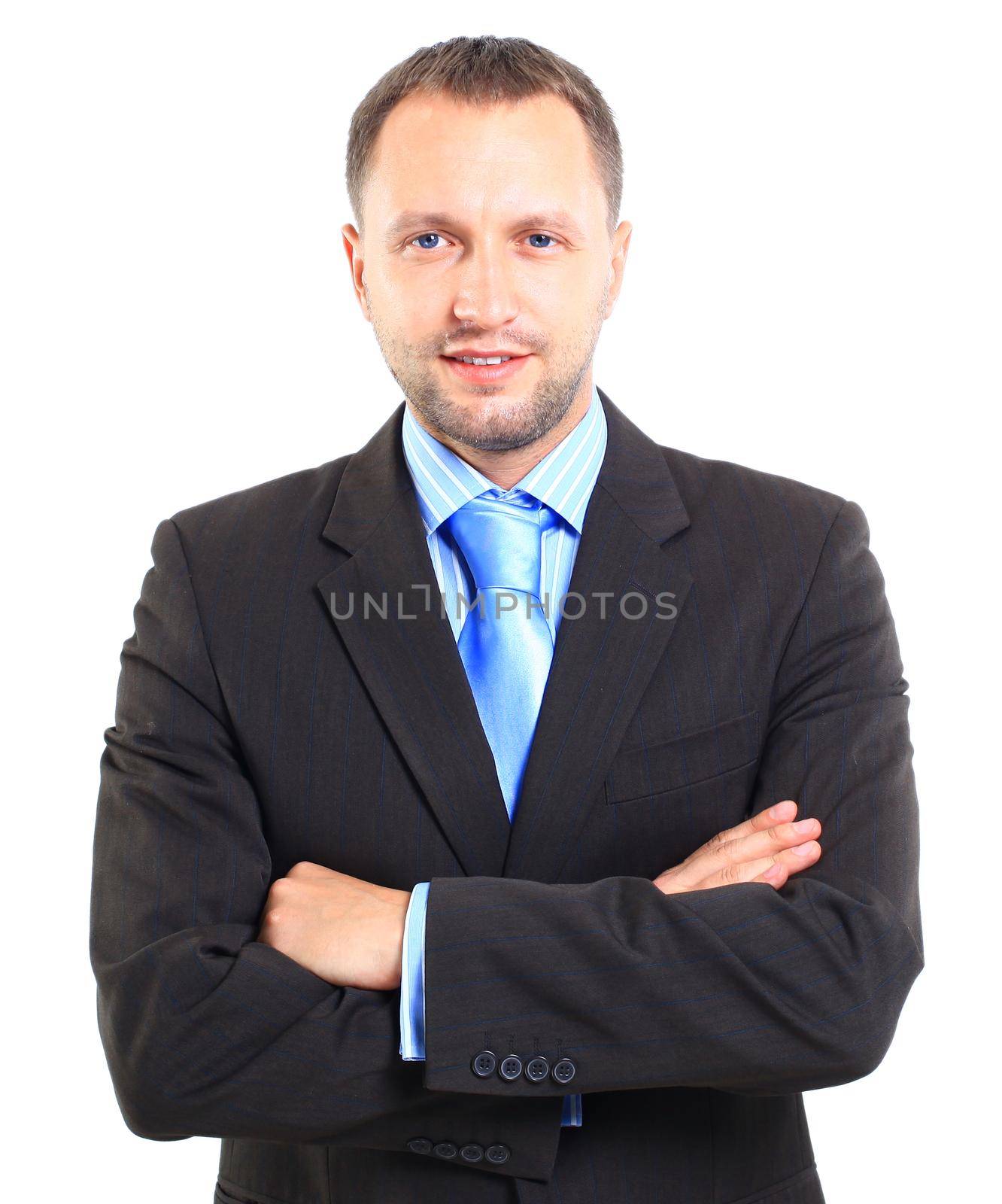 Portrait of a young businessman isolated on white background by tsyhun