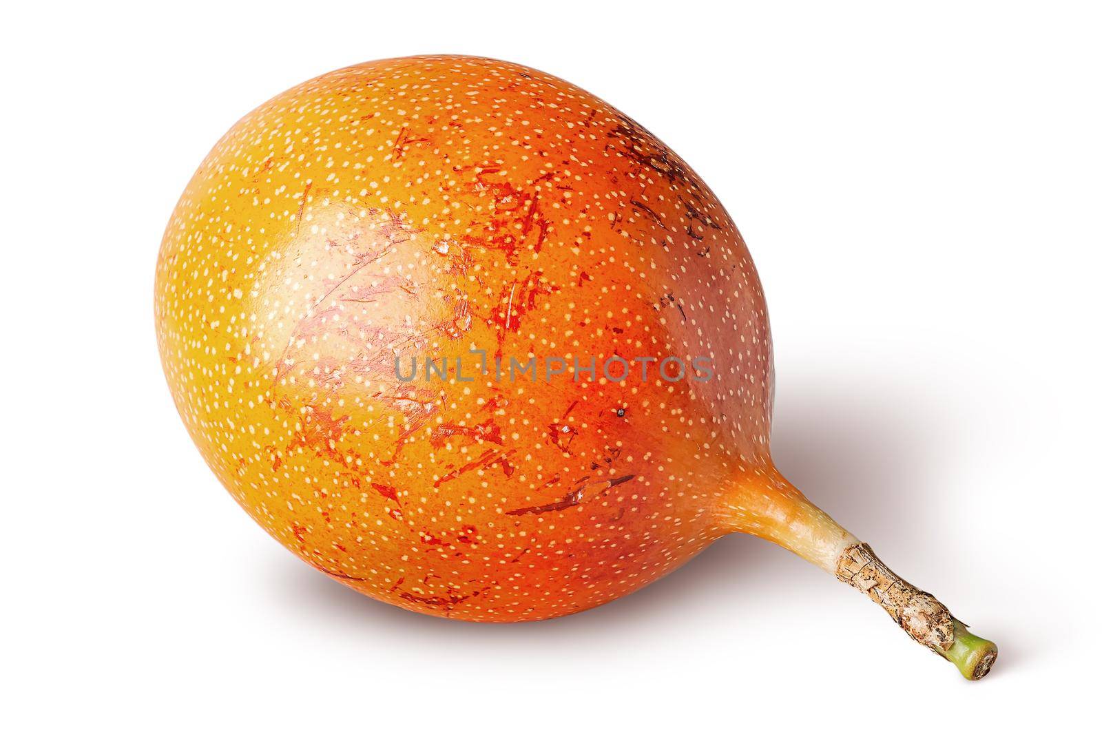 Whole tamarillo horizontally isolated on a white background