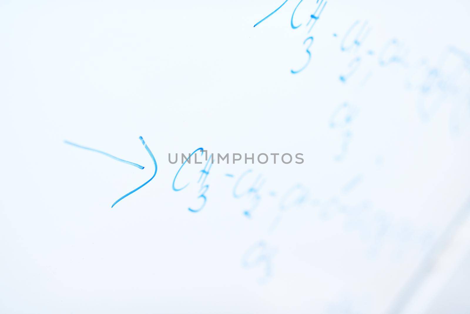 abstract science and  chemical molecule structure on white board in school classroom background