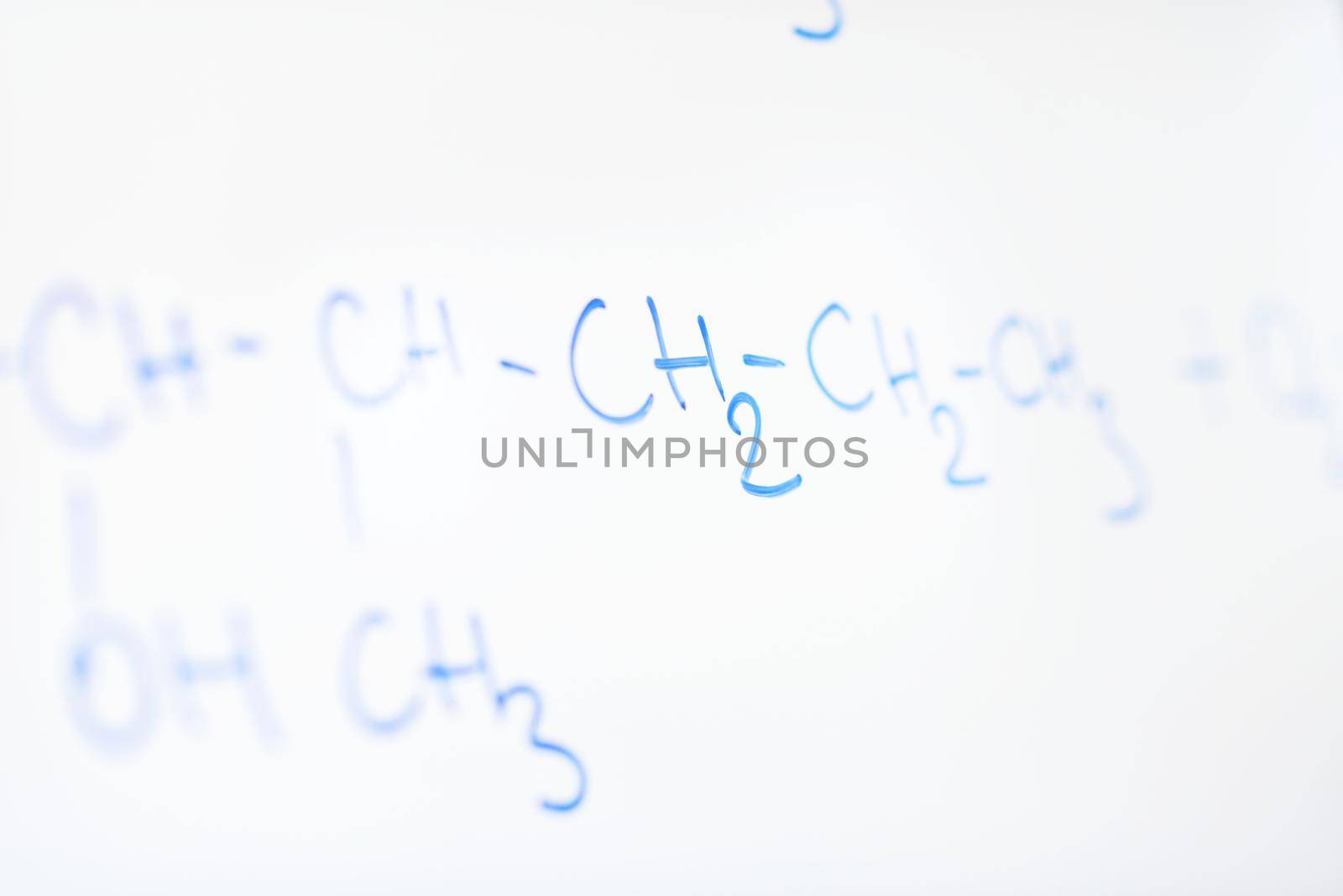 abstract science and  chemical molecule structure on white board in school classroom background