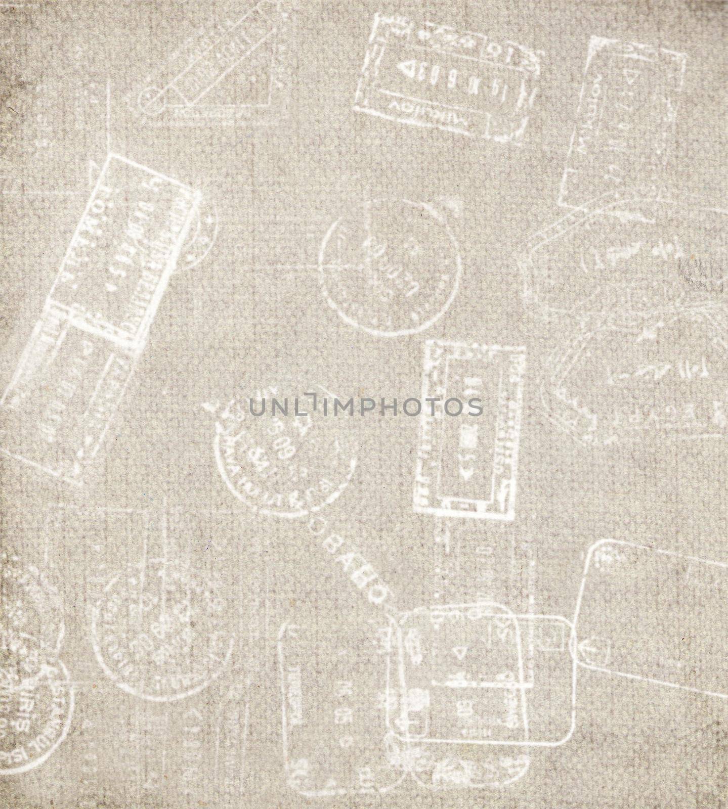 Travel background with different passport stamps by tsyhun