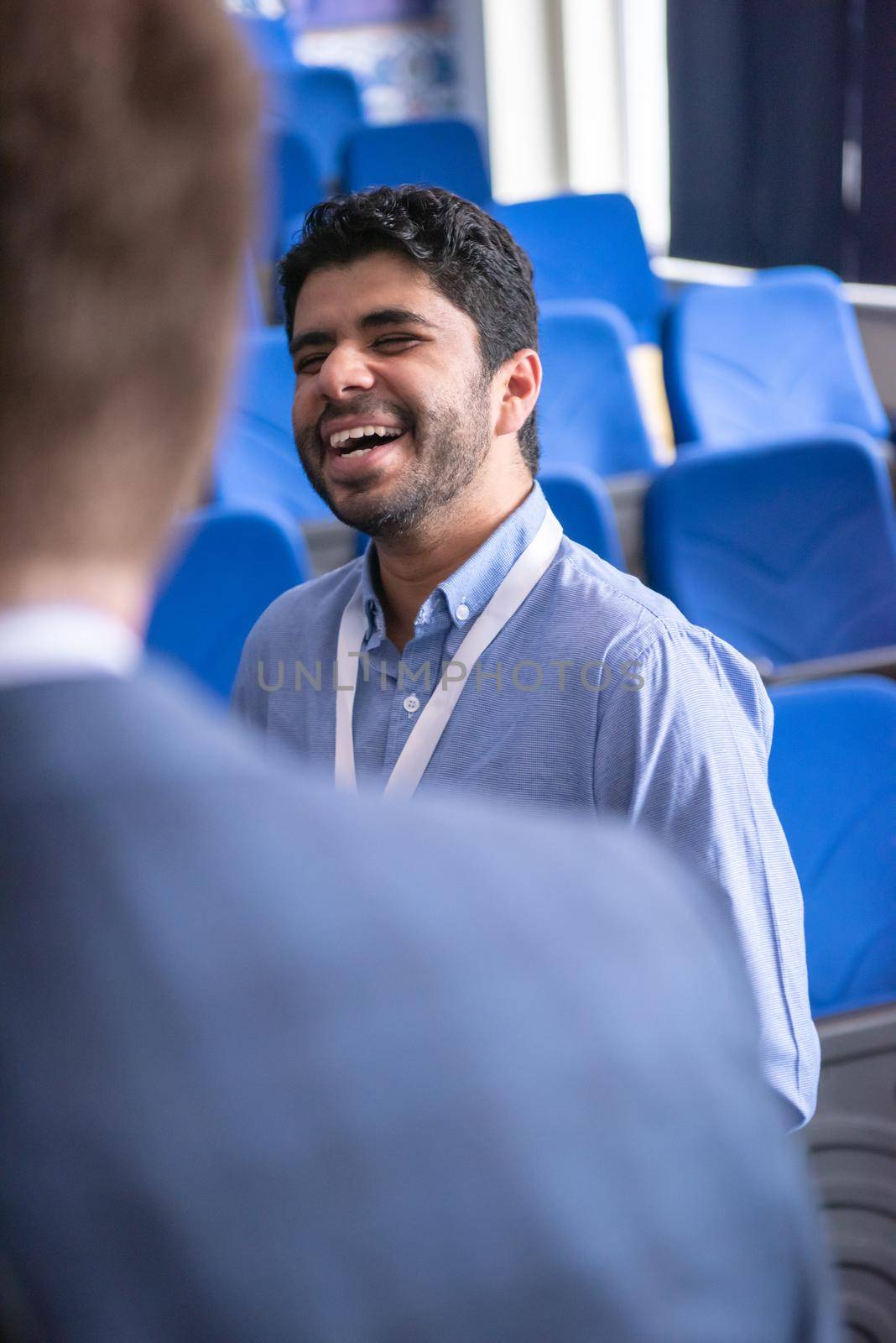 Portrait Of a young Successful Businessman Entrepreneur At  startup Office