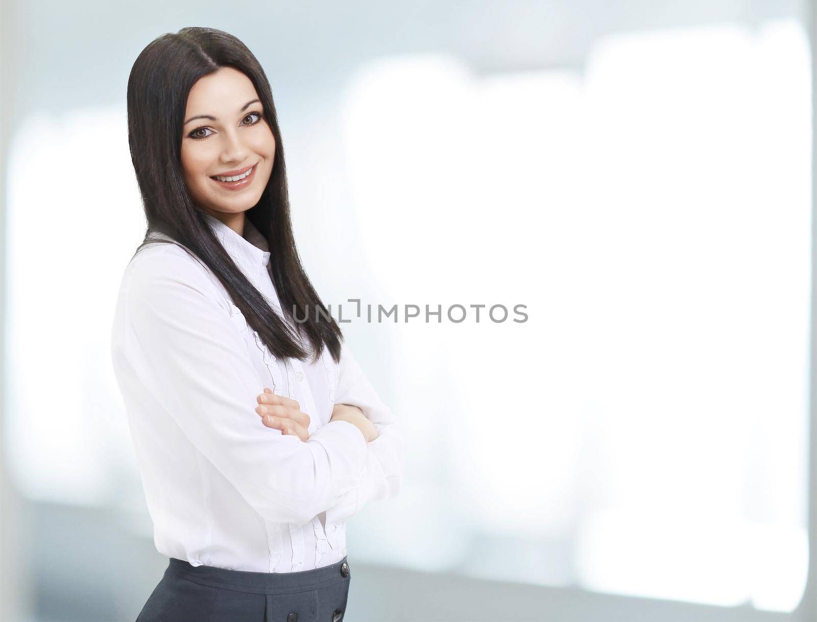 portrait of successful business woman on the background of the office