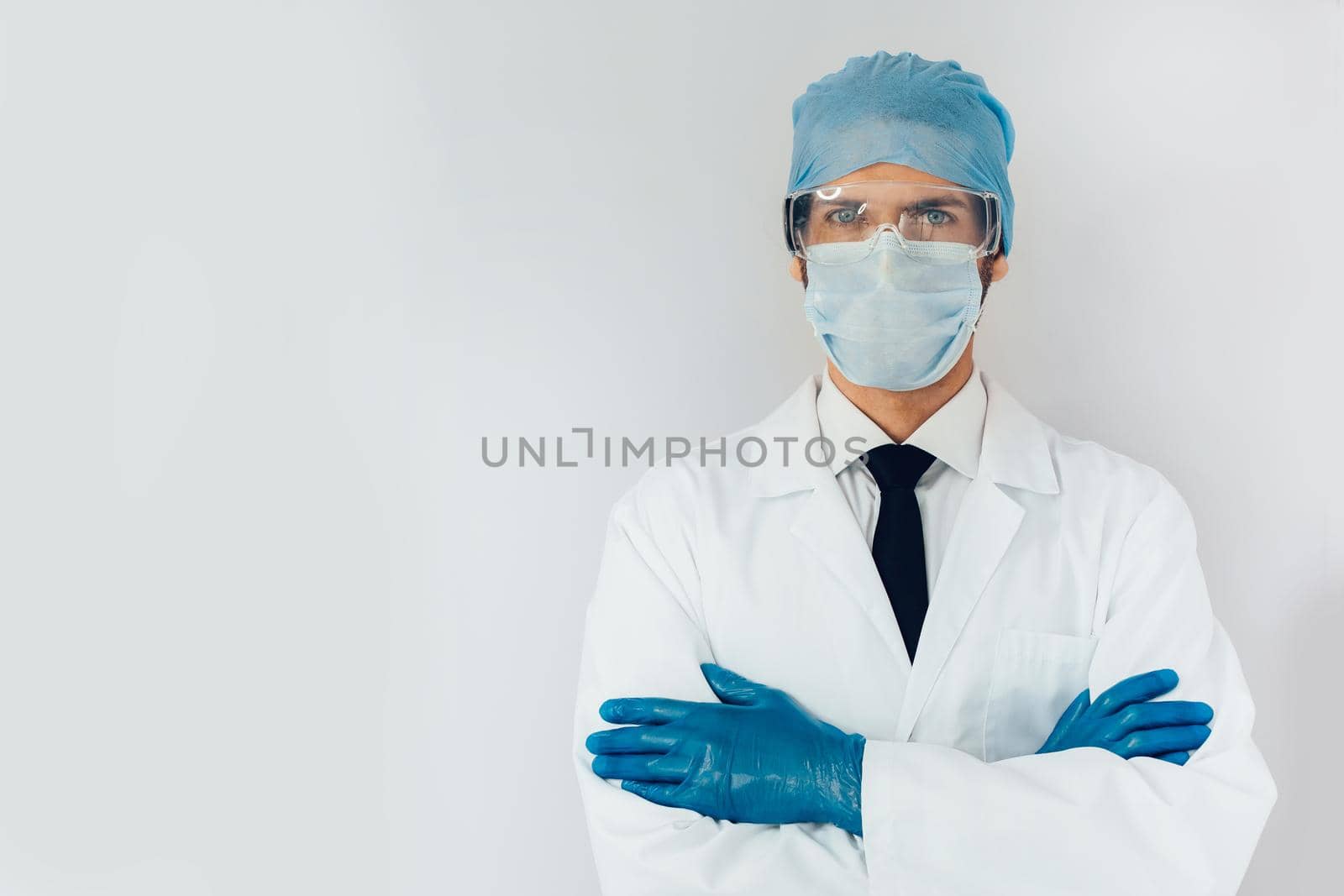 close up. serious doctor in a protective mask. concept of health protection.