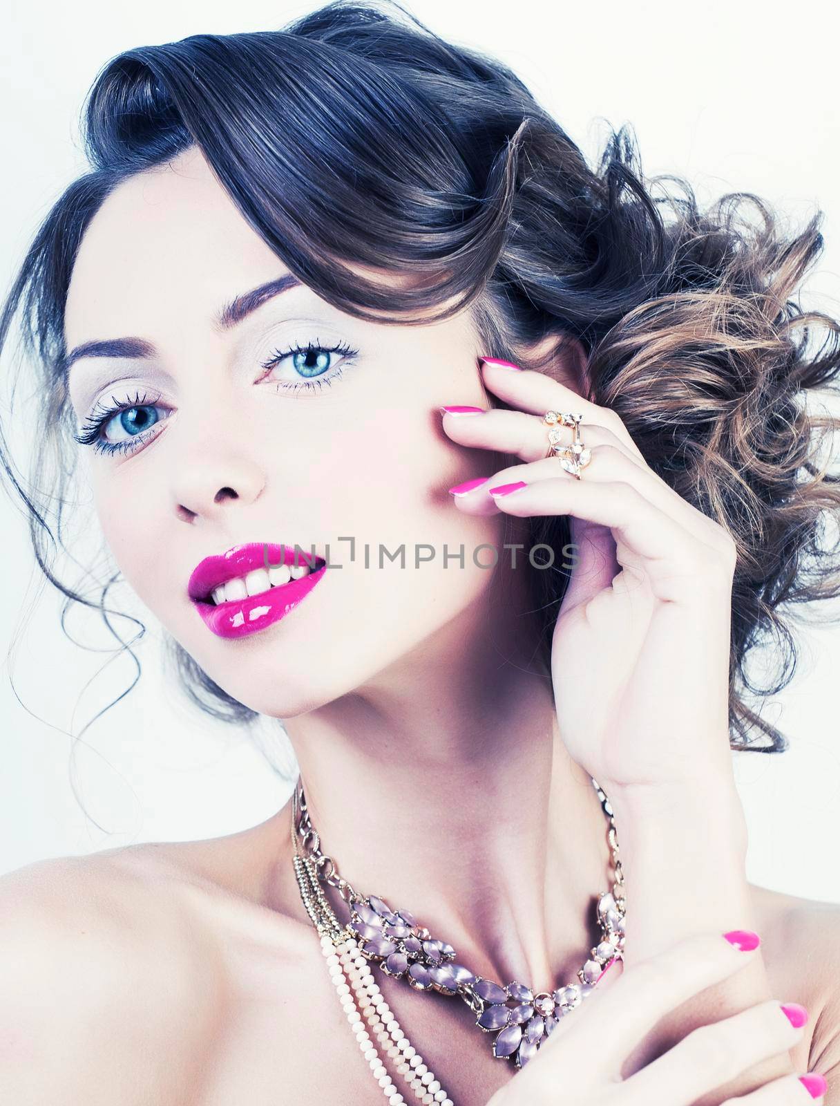 beauty young luxury woman with jewellery, rings, nails close up by JordanJ