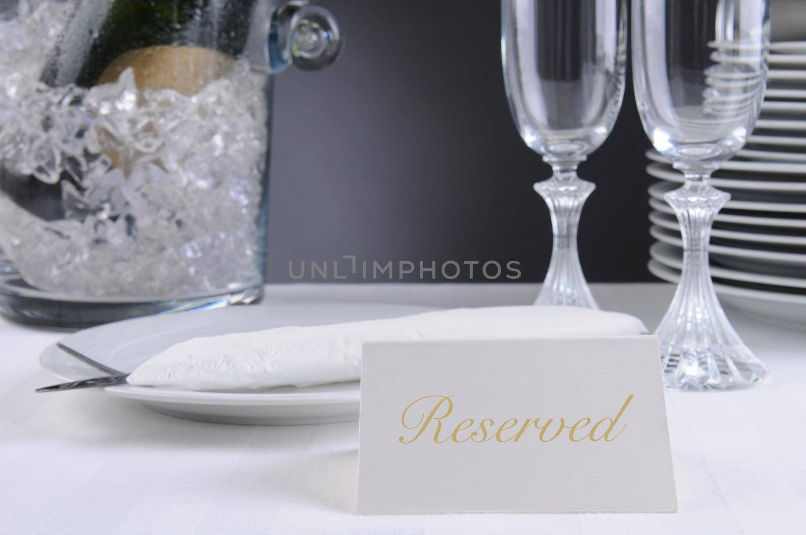 Reserved Sing on Restaurant Table by sCukrov