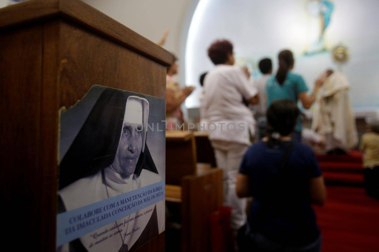 salvador, bahia, brazil - october 13, 2019: Returnees of the Santa Dulce dos Pobres nun visit the saint's tomb in the city of Salvador.