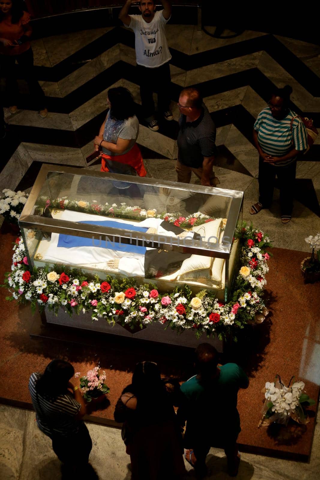 salvador, bahia, brazil - october 13, 2019: Returnees of the Santa Dulce dos Pobres nun visit the saint's tomb in the city of Salvador.