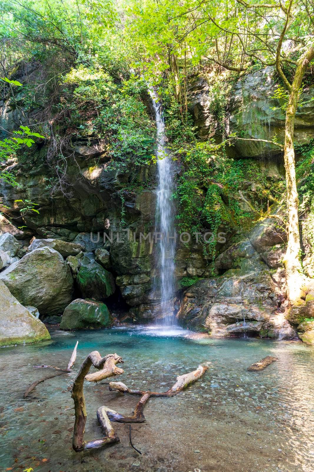 Waterfall in Pelion forest at Greece