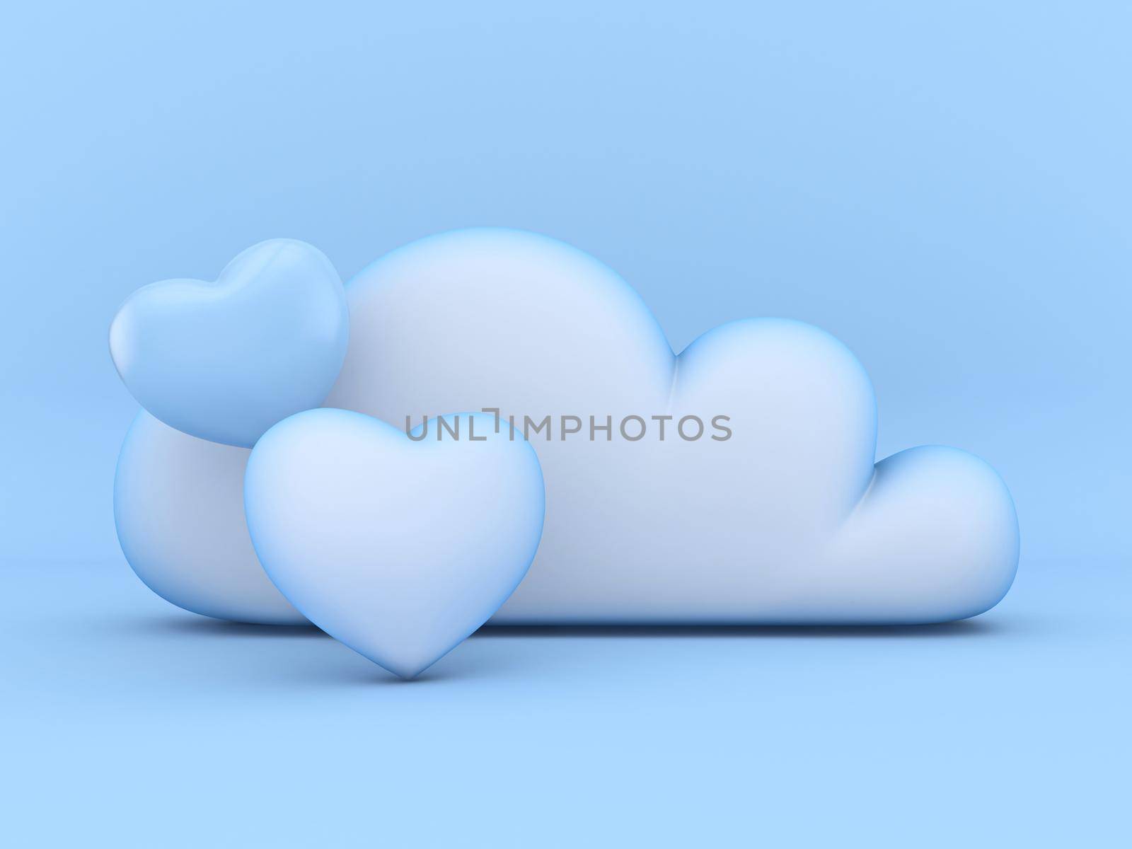 Cloud concept of favorite bookmarks 3D rendering illustration isolated on blue background