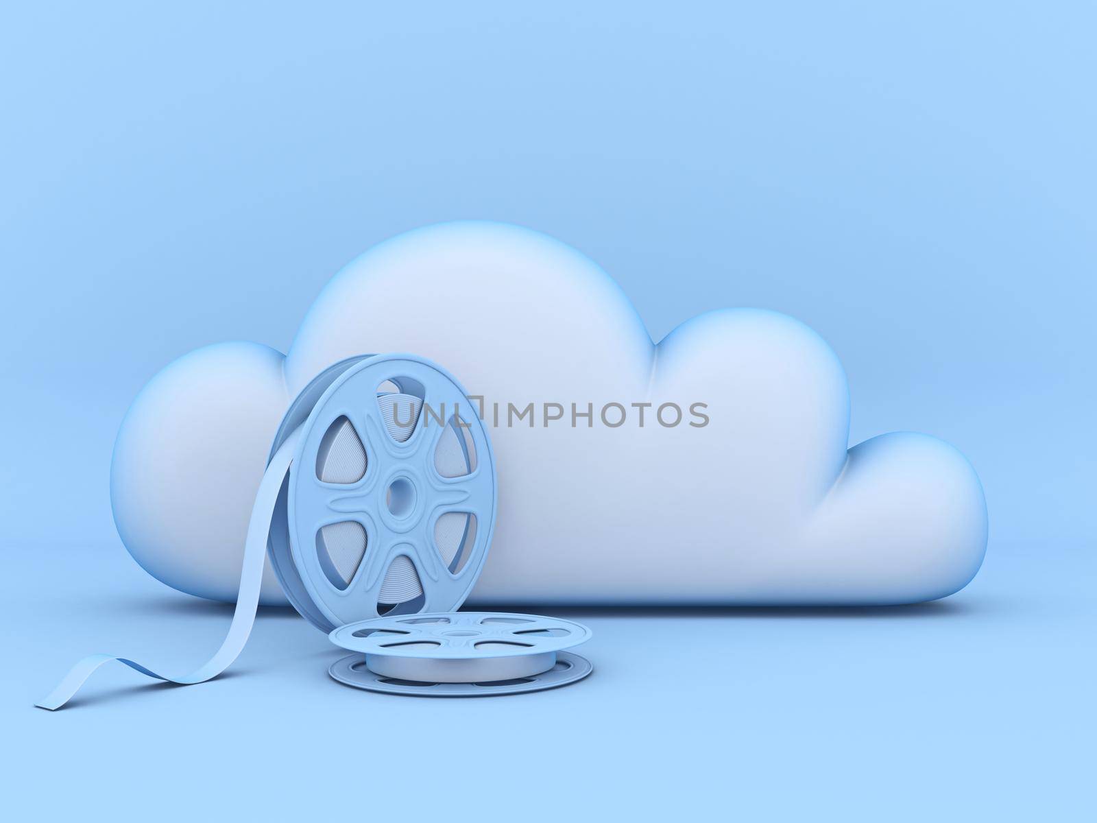 Cloud concept video streaming 3D by djmilic
