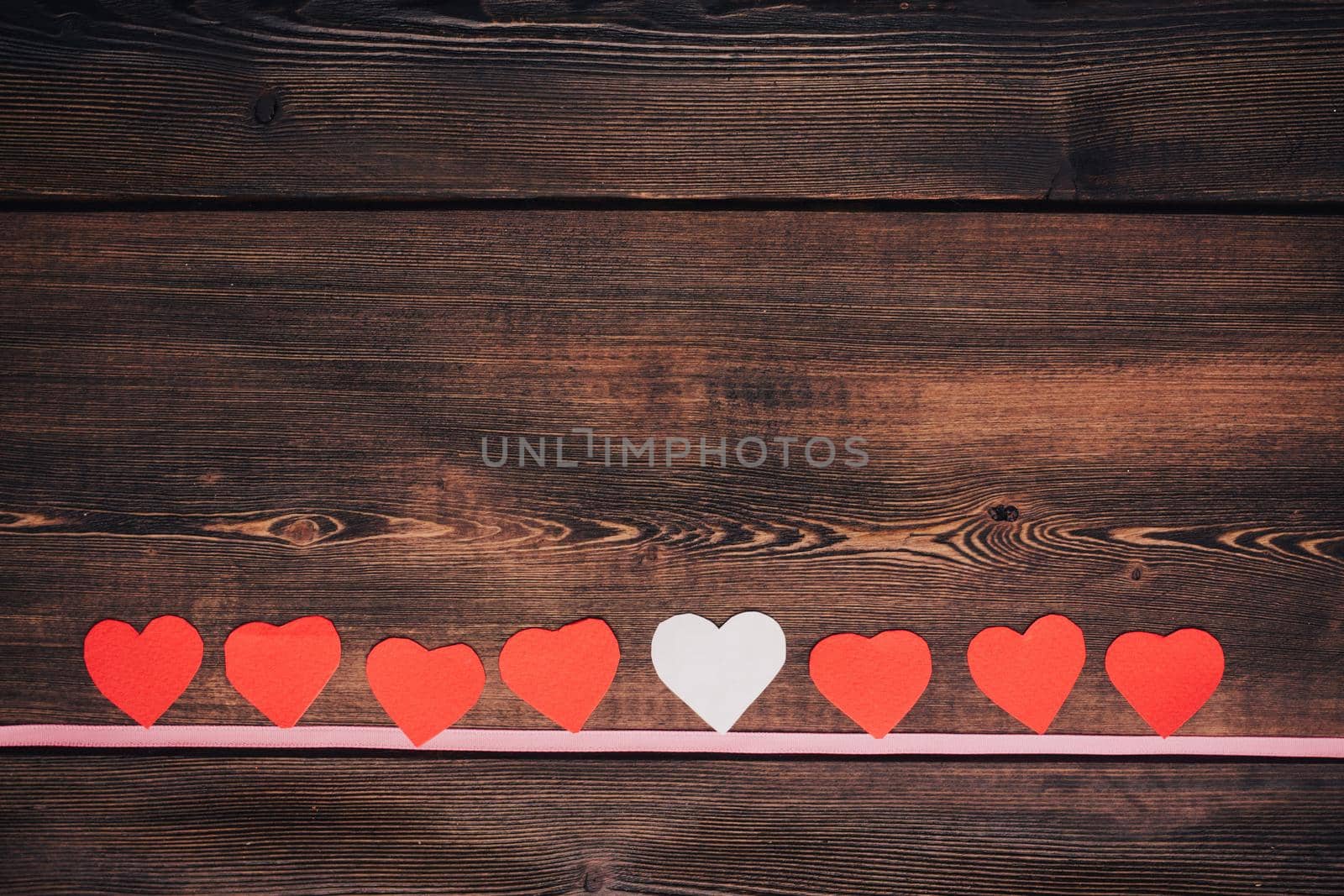 wooden background paper hearts creative decoration object. High quality photo