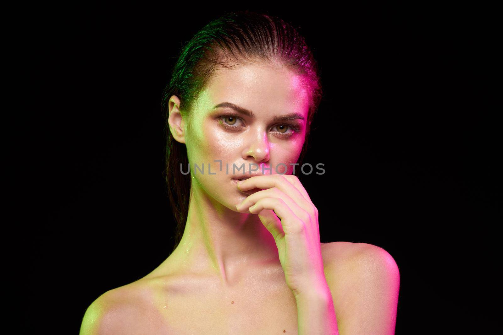 portrait of a woman attractive glance posing luxury studio lifestyle. High quality photo