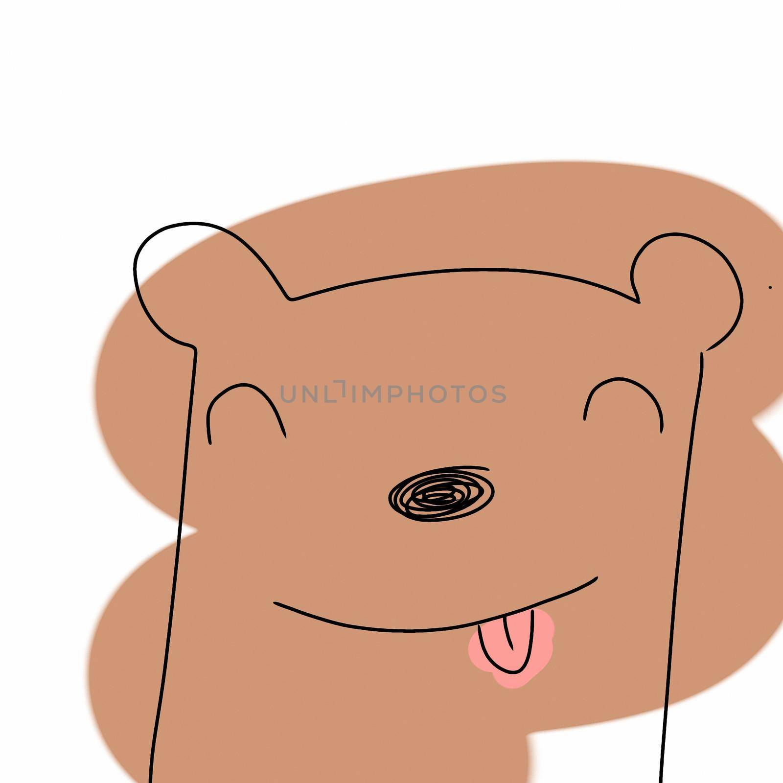 simple cartoon happy bear on white background by profmon